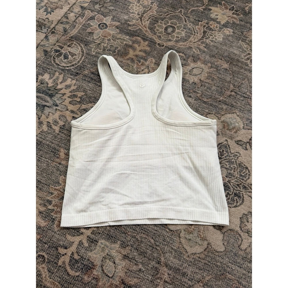 White Lululemon Peloton Racerback Ribbed Tank Top - Picture 2 of 2